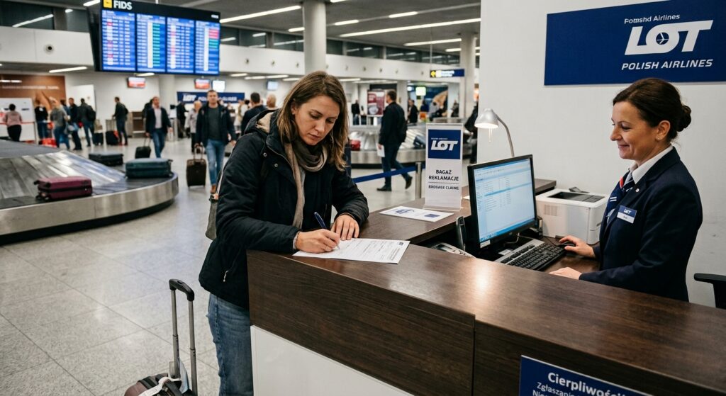 Wypełnienie raportu PIR na lotnisku przyspiesza rozpoczęcie poszukiwań bagażu i ułatwia późniejsze dochodzenie roszczeń od linii lotniczej